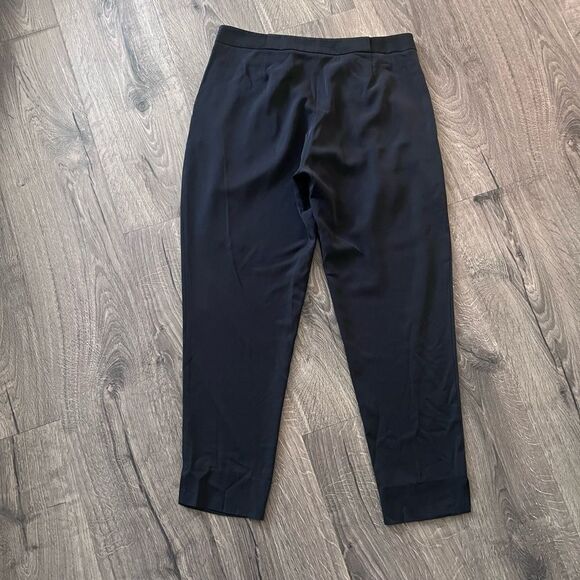 Theory Women  Kissan Lifestyle Trousers Pants Black Silk Georgette size 4 - Picture 7 of 11